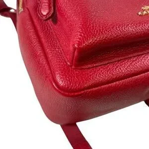 Coach | Bags | Coach Mini Charlie Backpack Red Pebbled 